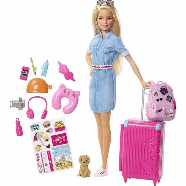 عروسک باربی مدل Barbie Travel Playset کد FWV25
