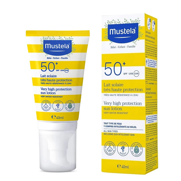 لوسیون ضدآفتاب 40 میلی لیتر موستلا مدل SPF 50