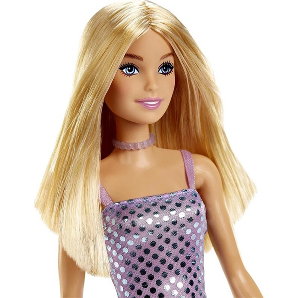 عروسک باربی مدل Purple Sequin Dress Blonde کد HJR93