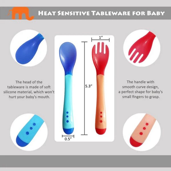 ست قاشق چنگال کودک حساس به دما smart baby
