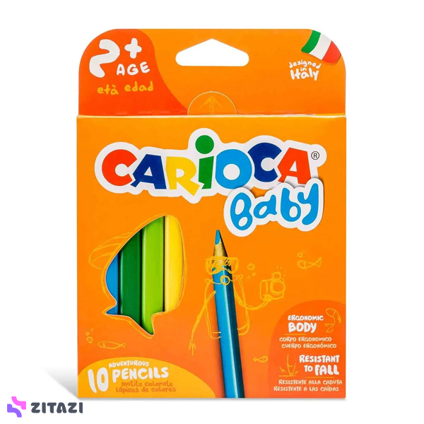 بسته 10 عددی مدادرنگی Jumbo Baby برند Carioca