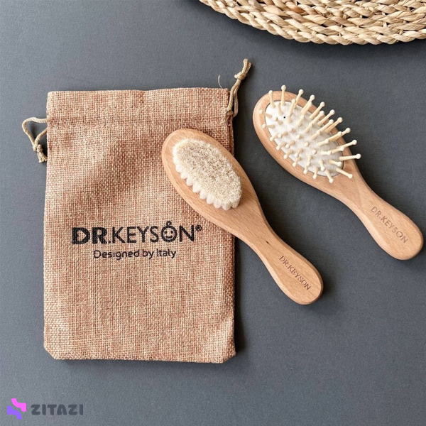 ست شانه و برس چوبی نوزاد دکتر کیسون Dr.Keyson