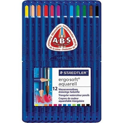 مداد آبرنگی 12 رنگ استدلر Ergosoft Aquarell  مدل STAEDTLER