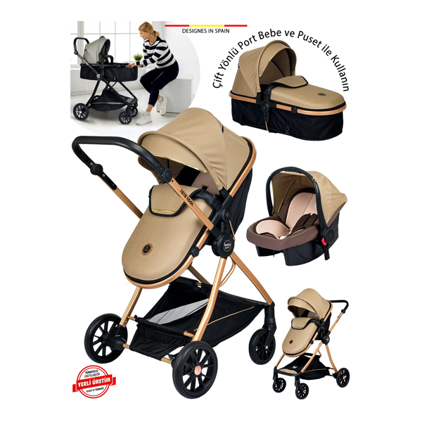 کالسکه کودک بیبی هوم Baby Home مدل 1010 Qool رنگ طلایی