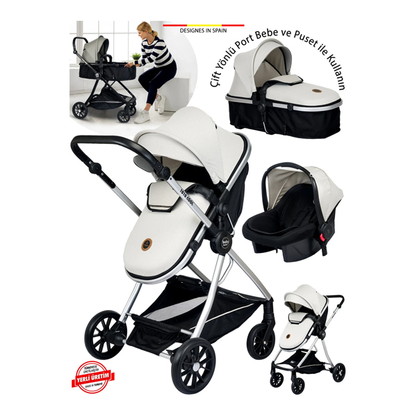 کالسکه کودک بیبی هوم Baby Home مدل 1010 Qool رنگ طوسی