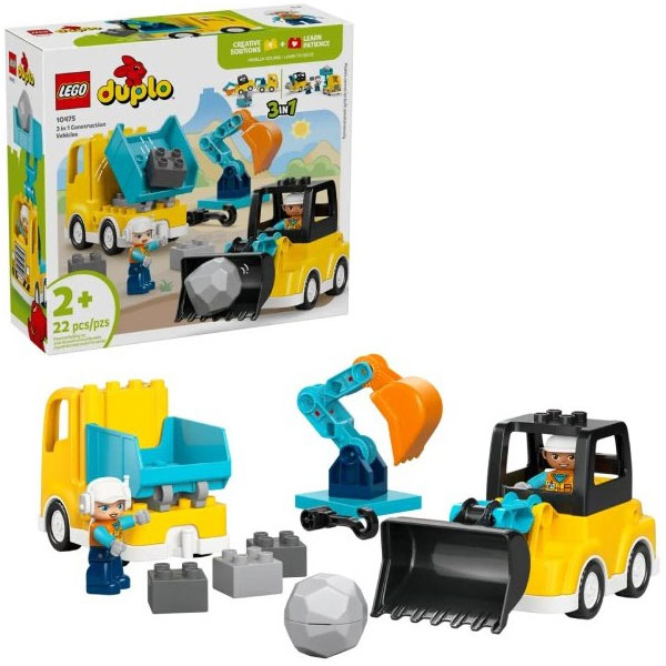 لگو سری دوپلو مدل 3in1 Construction Vehicles کد 10475