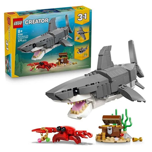 لگو سری کریتور مدل Fierce Shark with a Treasure Chest کد 31381