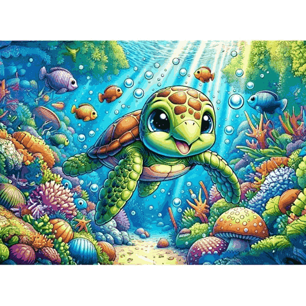 پازل 25 تکه آرت پازل مدل Cute Sea Turtle کد 35045