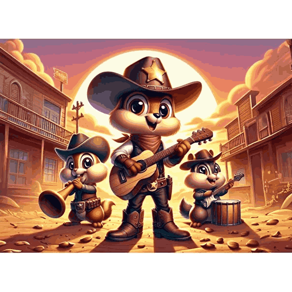پازل 100 تکه آرت پازل مدل Musician Cowboys کد 35417