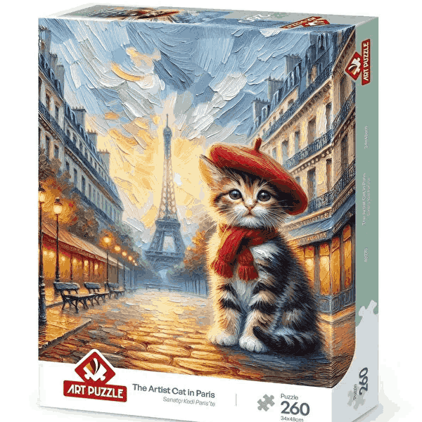 پازل 260 تکه آرت پازل مدل The Artist Cat in Paris کد 40270