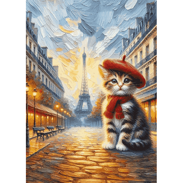 پازل 260 تکه آرت پازل مدل The Artist Cat in Paris کد 40270