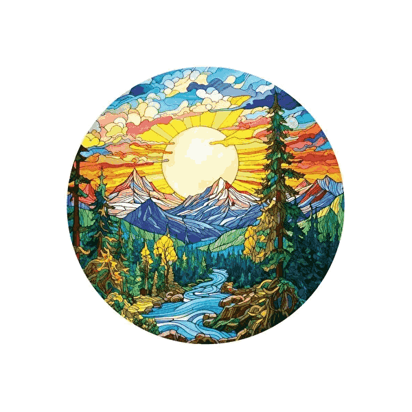 پازل 570 تکه آرت پازل مدل Stained Glass - Alps کد 45708