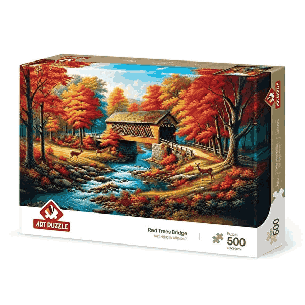 پازل 500 تکه آرت پازل مدل Red Trees Bridge کد 40514