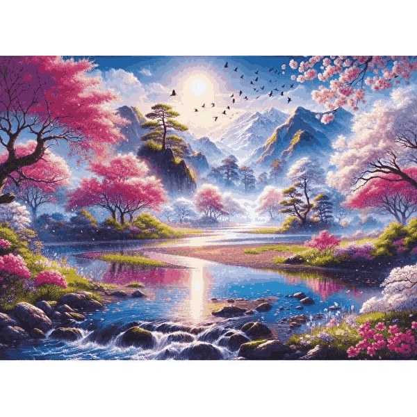 پازل 1500 تکه آرت پازل مدل The Cherry Blossom Valley کد 41551